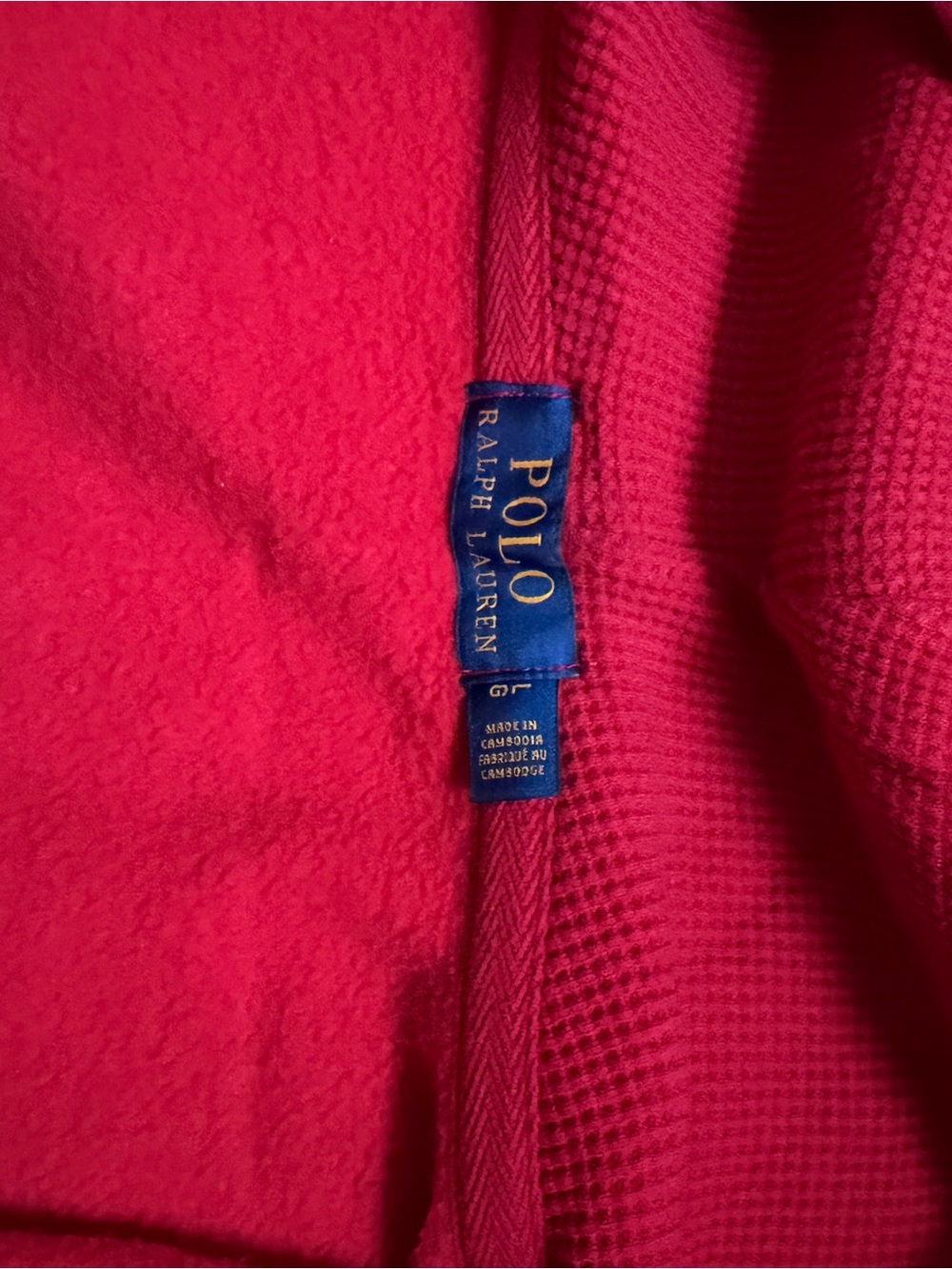 Ralph Lauren Red Zip-Up Hoodie Sweatshirt - Picture 3 of 3